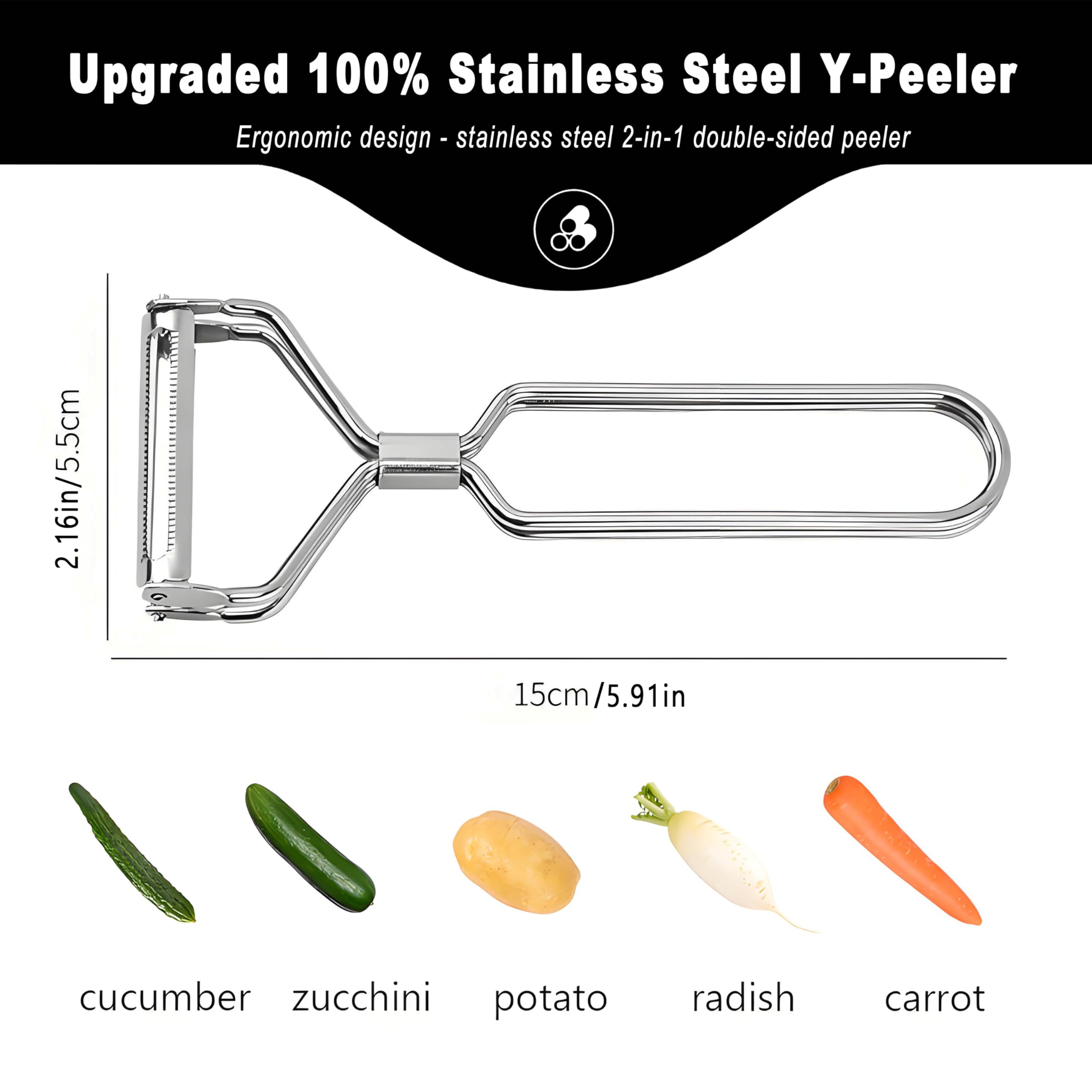 SoKalChw Vegetable peeler for kitchen gadgets, Double sided 2-in1, y shaped potato peelers(550191)