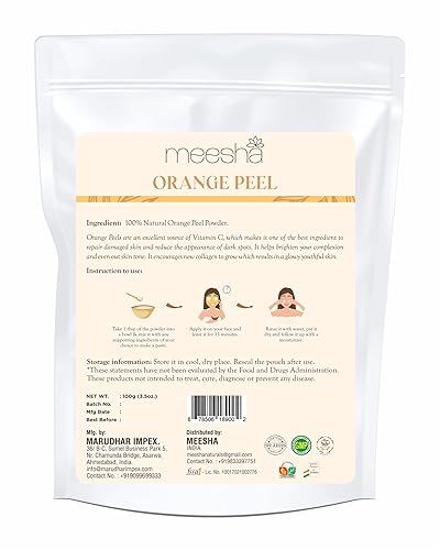 Miniatura 2 de Polvo de cáscara de naranja (Citrus Sinensis) de meesha  3.53oz (3.5.o.z)  100% natural, vegano y libre de crueldad  Máscara facial para piel