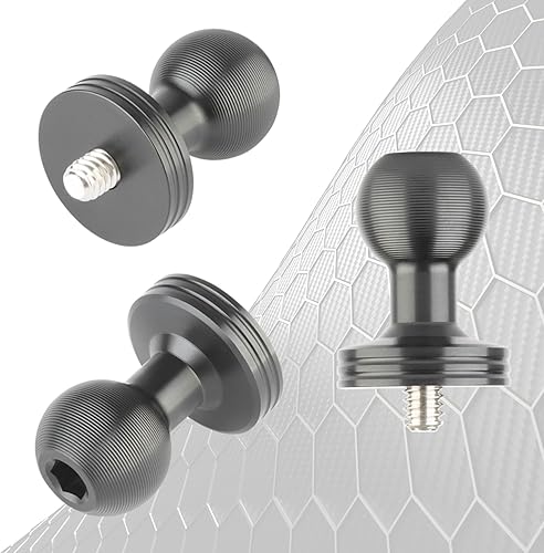 Miniatura 7 de Bulletpoint Adaptador de cámara roscado de aluminio de 1/4 "-20 con bola integrada de 0.787 in