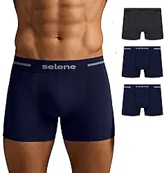 Kit 3 Cueca Boxer Sem Costura Selene Alta Performance Poliamida Cós 40MM Masculino Adulto