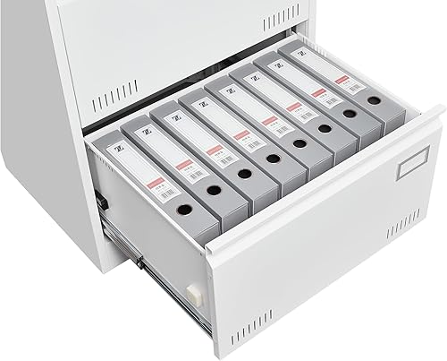 Miniatura 4 de Archivadores laterales de oficina con cerradura, archivadores de metal con bloqueo con 2 cajones, gabinete de oficina para documentos