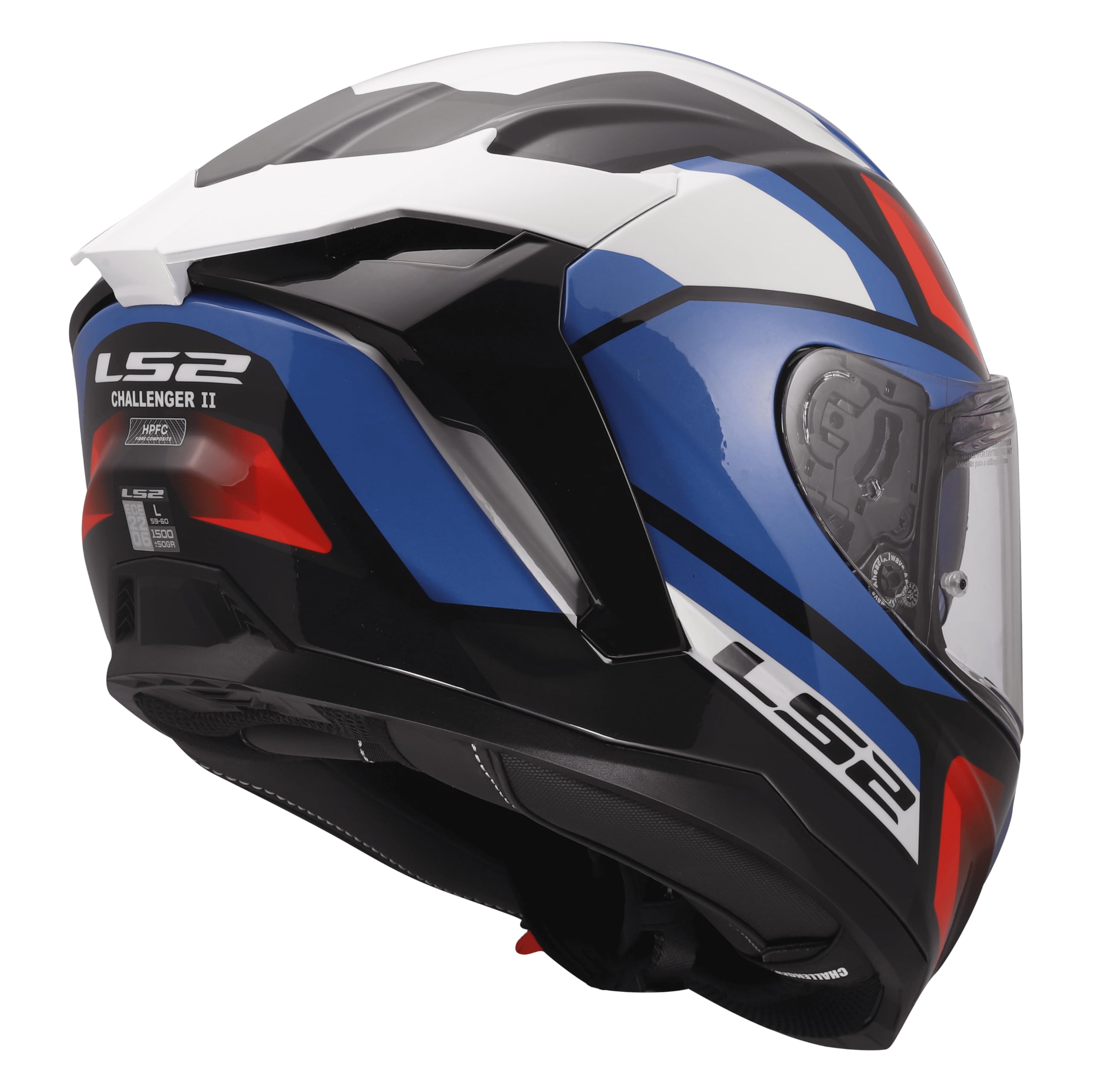 LS2, Casco Moto Integrale CHALLENGER II VIPER White Blue Red, M