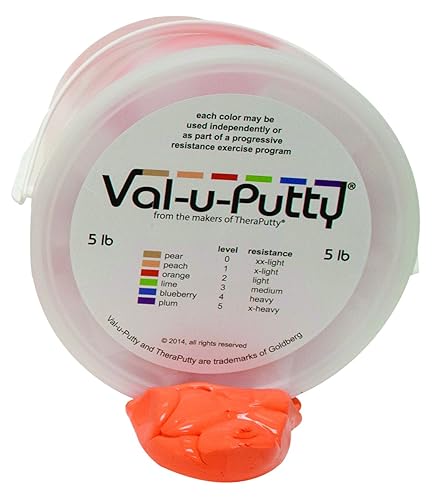 Fabrication Enterprises 10-3952 Val-U-Putty Masilla de ejercicio, naranja (suave), 5 lb.