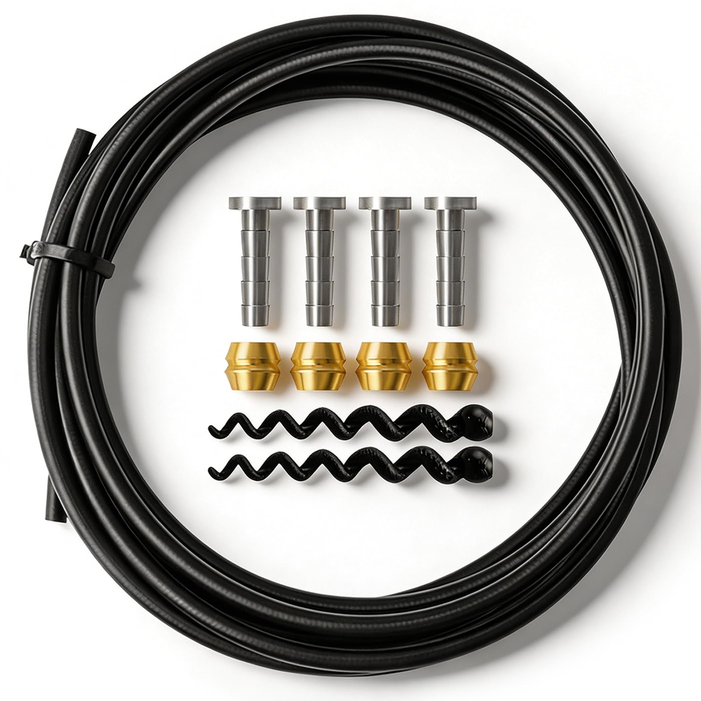 BH90 Hydraulic Brake Hose Kit, 1 Set 3m Bike Disc Brake Hose with Olive Connector Insert Compatible with Shimano M506/M596/ M615/ M666/M675/M7000/T 750/M785/M8000/ M985/ M9000 (Black)