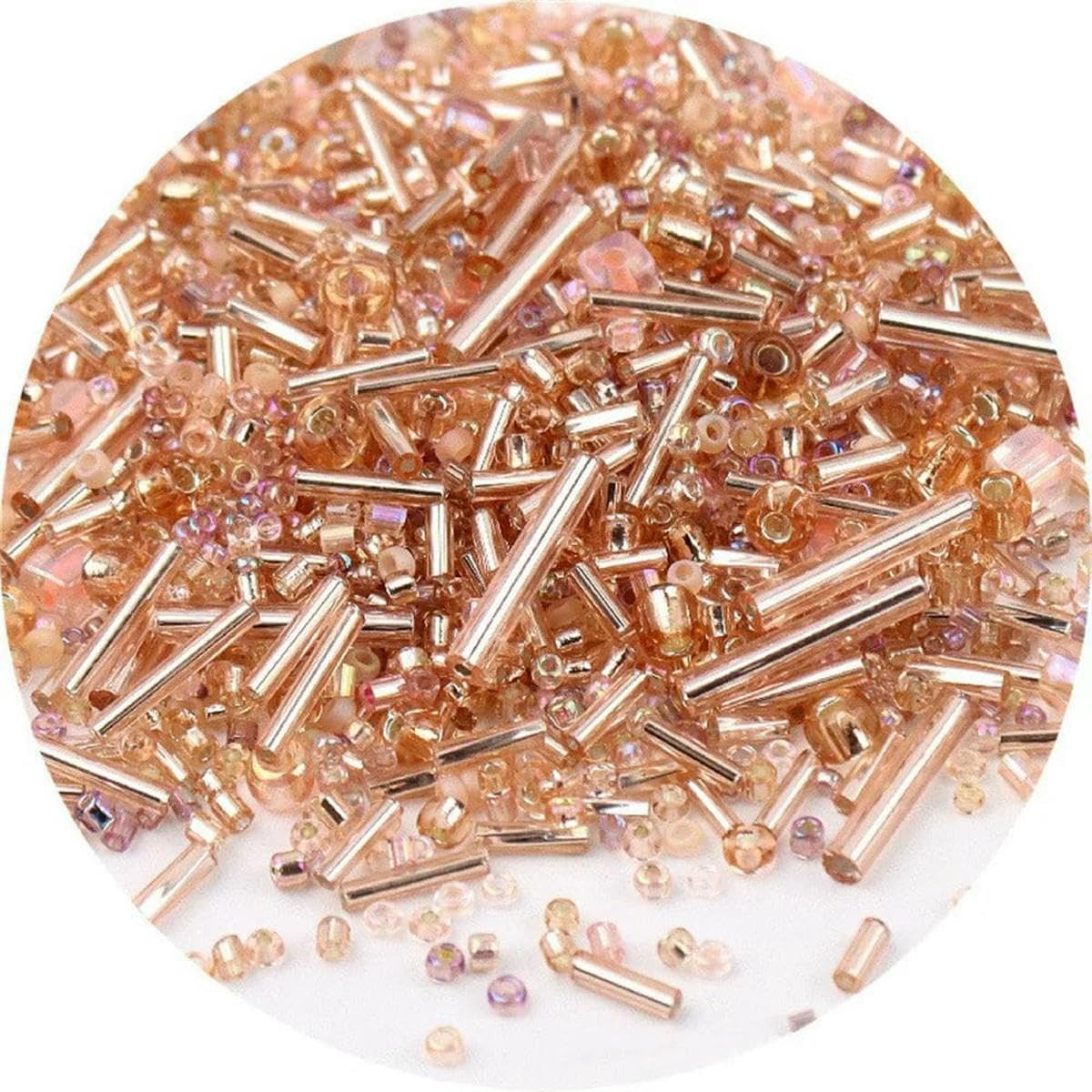 Kit de fabricación de pulseras con cuentas de tubo de cristal, 500 cuentas redondas de semillas mixtas para bricolaje, accesorios de ropa y manualidades de joyería