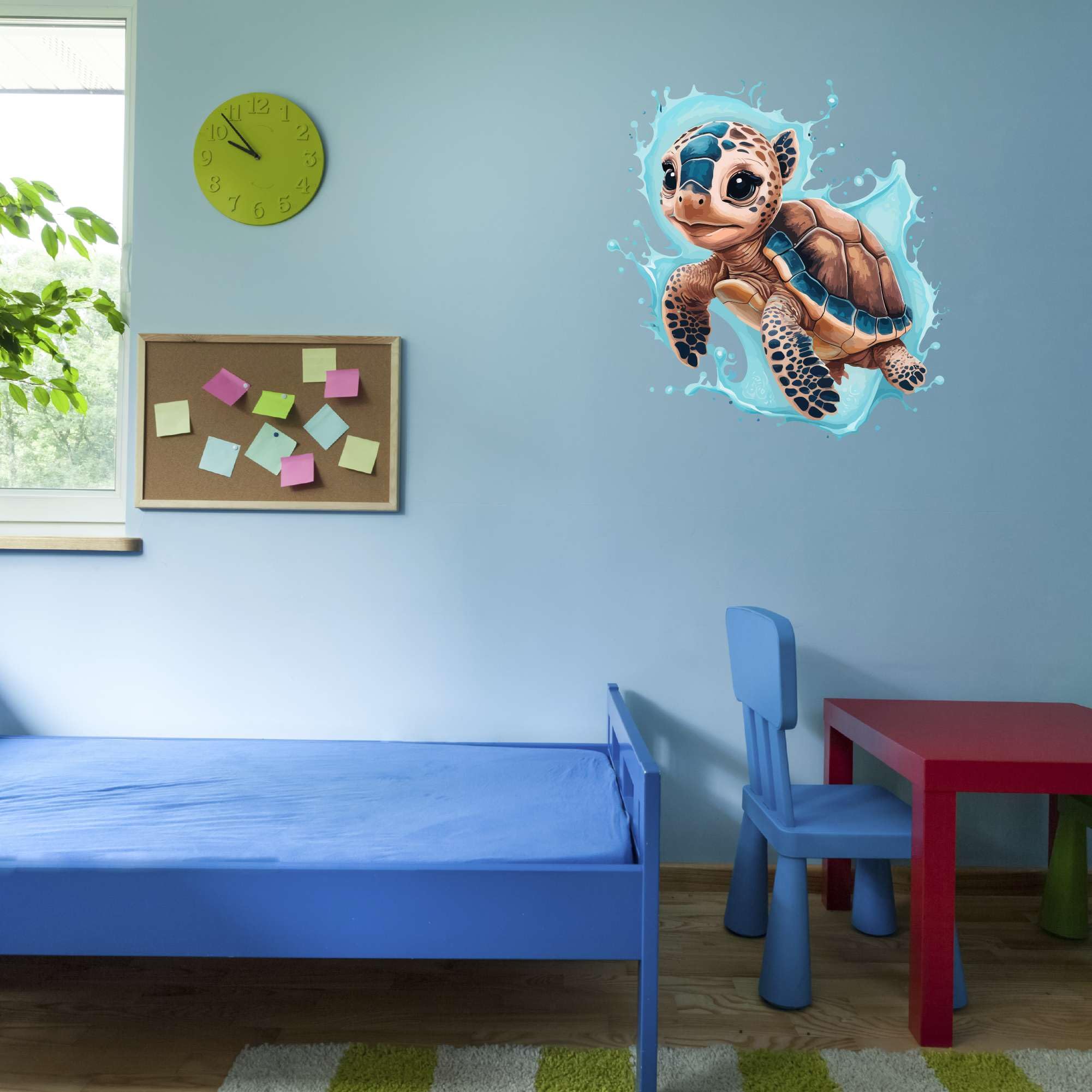 Lovely Cartoon Sea Turtle Wall Decals - 8 Sheets, Removable PVC Stickers For Bedroom, Kids Room - View #7