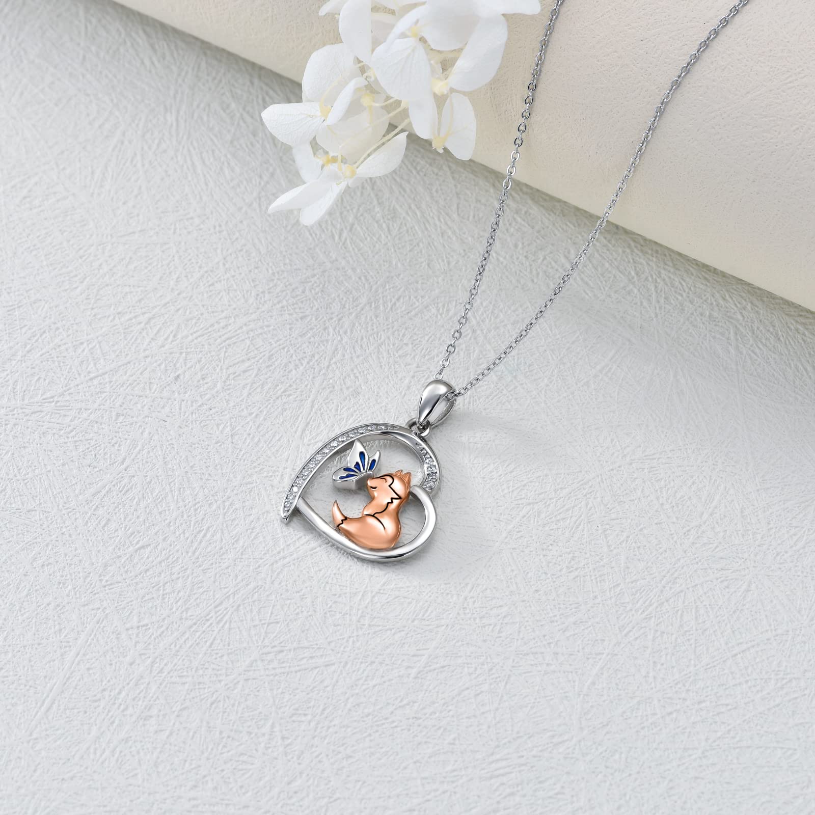 URONE Pinguin/Wolf/Schwein/Fuchs/Faultier/Katze/Elefant Halskette 925 Sterling Silber Tier Anhänger Schmuck Geschenke für Frauen Mutter Freundin Mädchen