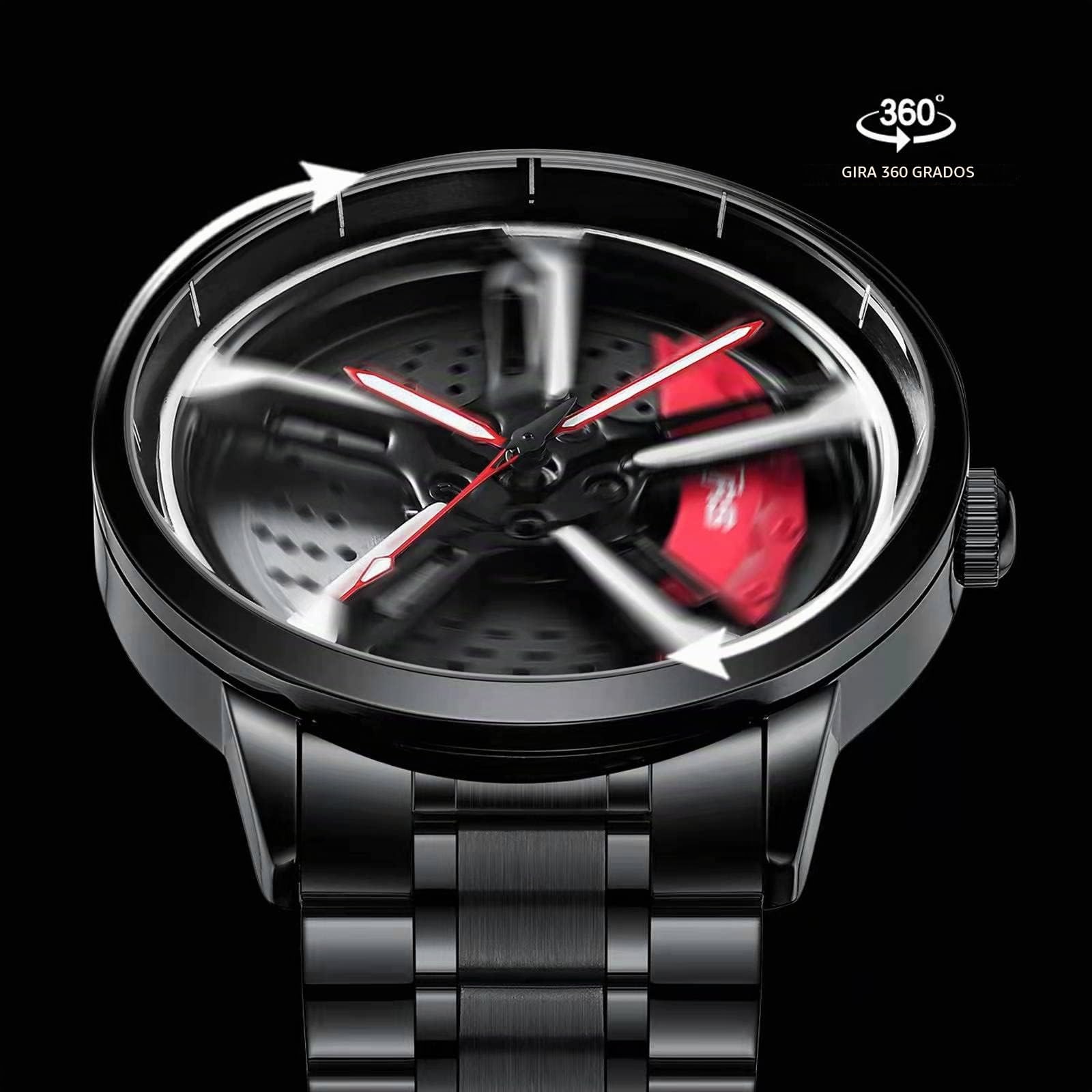 Mihawk Reloj Cubo Llanta Coche 3D Hombre Deportivo Impermeable Cuarzo X-RS7