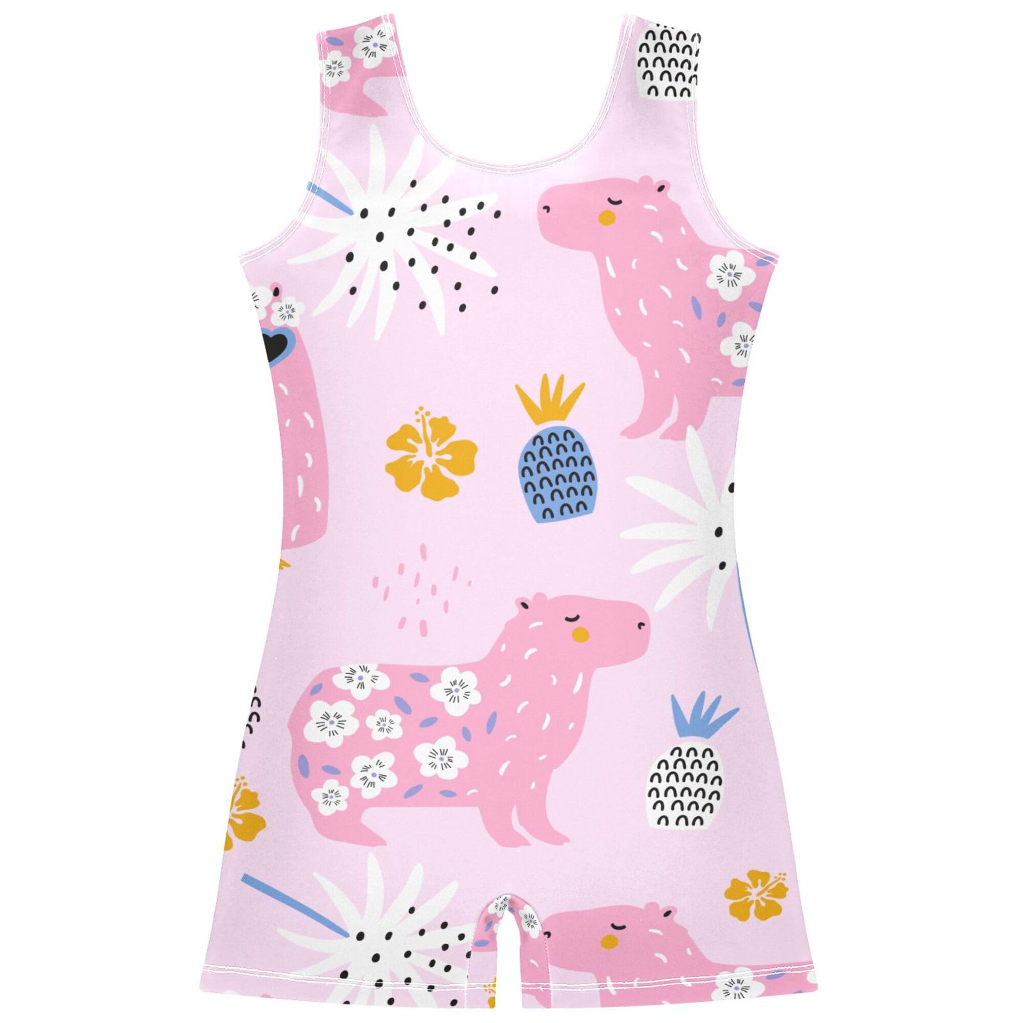 Fisyme Gymnastics Leotards for Girls Toddlers Kids Tumbling Outfit Dance Unitard Biketards with Shorts