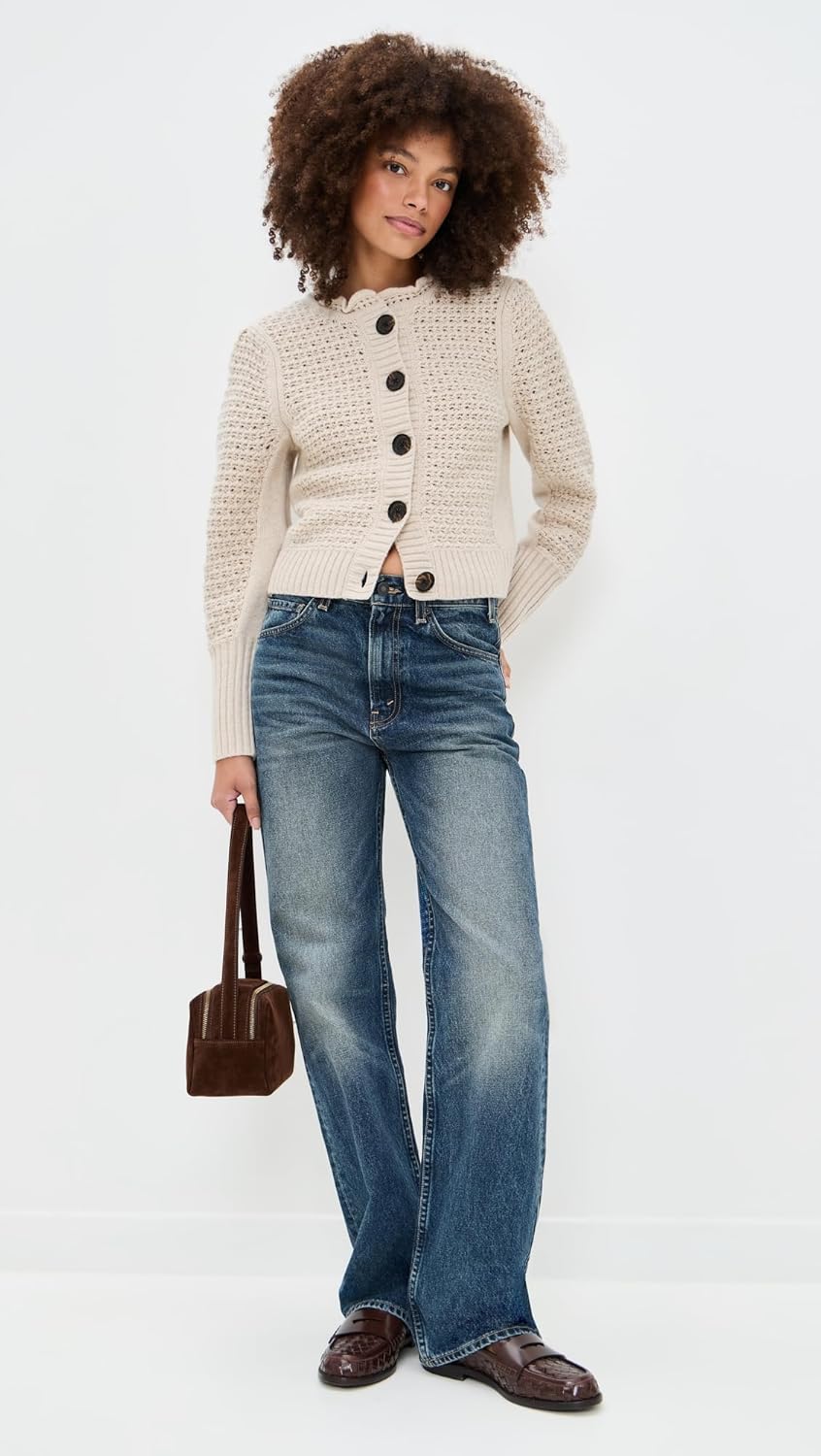 Madewell Women's Scalloped Merino Wool Blend Cardigan - Image 3