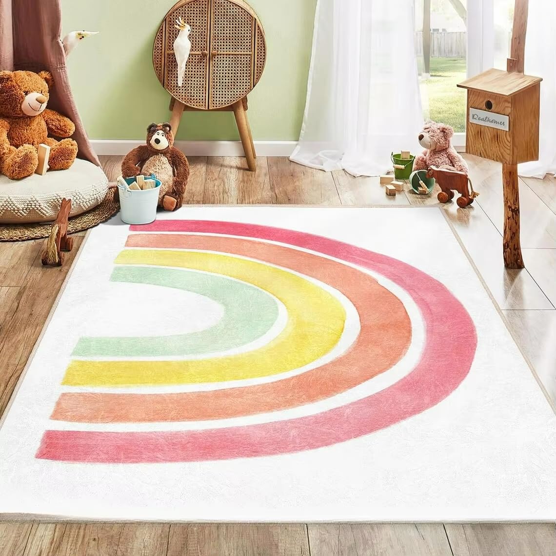 Tapis de jeu et de lecture coloré pour coin éveil bohème enfant