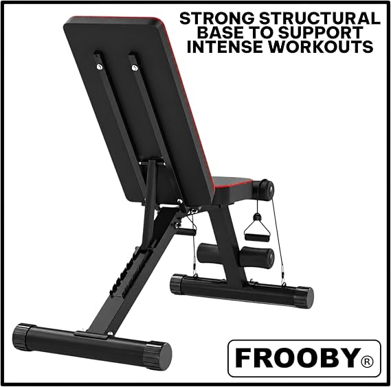 Adjustable Weight Bench 300KG Capacity – Foldable Gym Bench for Home, Incline Decline Sit Up Bench with Leg Extension, Heavy-Duty Steel Frame, Dumbbell Bench for Full Body Strength Training
