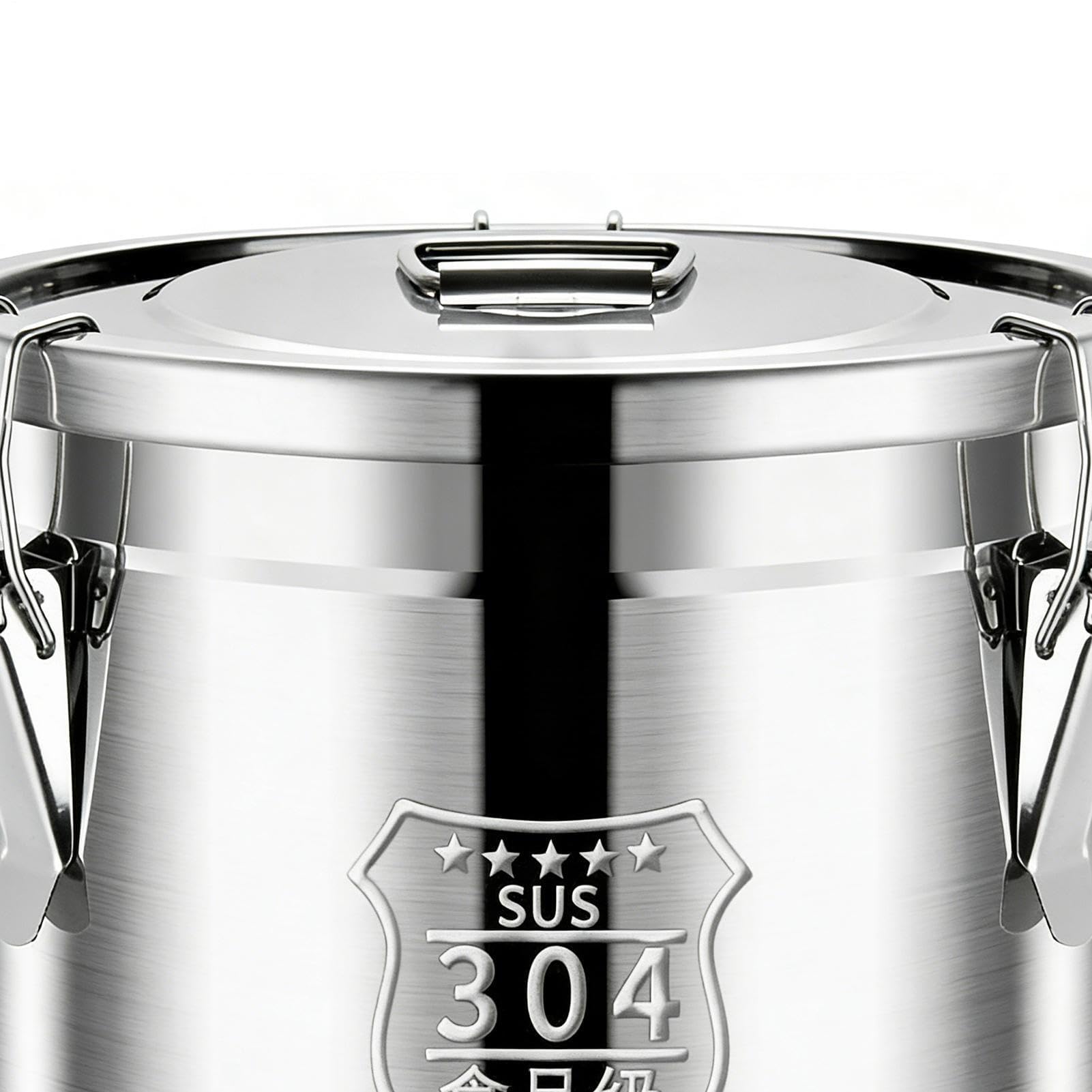 Contenitore ermetico in acciaio inox 304, per uso alimentare, con coperchio a prova di perdite, per cereali, farina, piano di lavoro della cucina, scatola per pane in metallo resistente