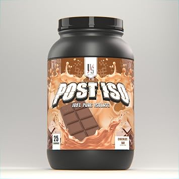UXO Supplements Post ISO, 100% Protein Isolate, 24g of Protein, Amazing Flavors, Smooth Consistency, Digestive Enzymes, 25 Servings. Chocolate Bar