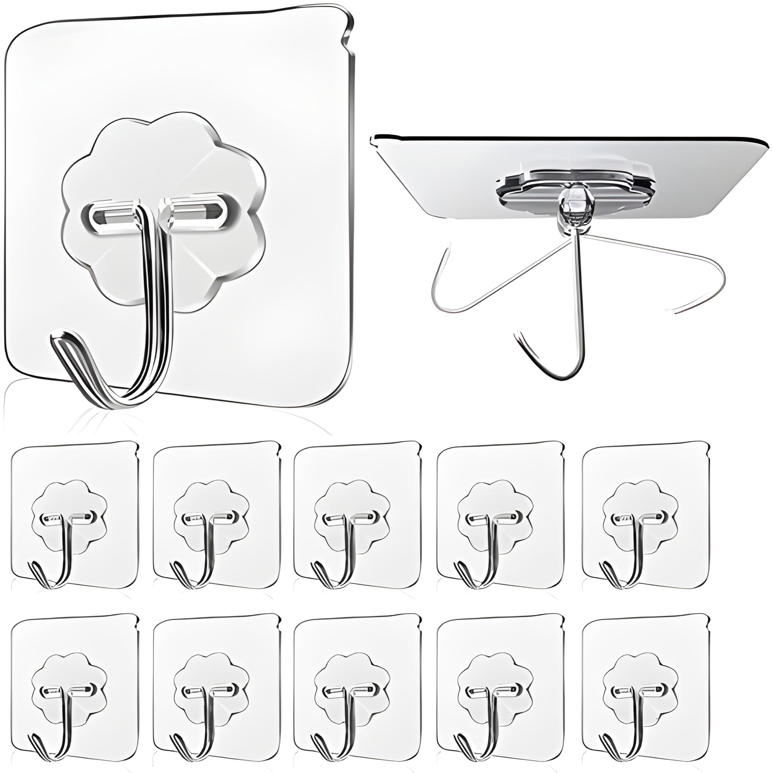 JIALTO Wall Hooks for Hanging Strong, Adhesive Hooks for Wall Heavy Duty, Wall hangings, Kitchen Accessories Items, Sticky Photo Frame Hangers (Pack of 20, Wall Hook)