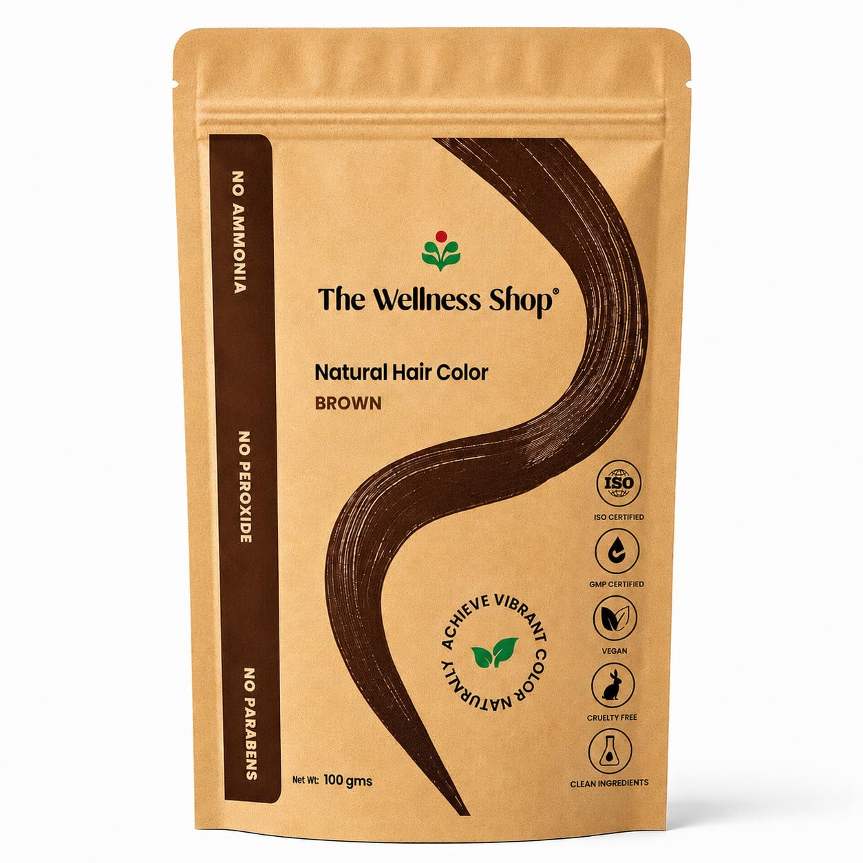 The Wellness Shop - Natural Brown Hair Color Powder to Nourish Hair Scalp - Long Lasting Color & Shine - Strengthen Roots & Prevent Dandruff for Men and Women (100g)-picture-11
