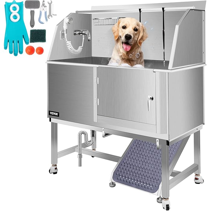 Buy VEVOR Dog Grooming Tub, 50" Right Door Pet Wash Station