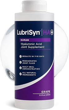 LubriSyn HA Human Liquid Hyaluronic Acid Joint Supplement, Oral HA for People, Supports Healthy Knees, Hips & Joint Function for Men & Women, Grape Flavor, 30-Day Supply, 11.5 oz