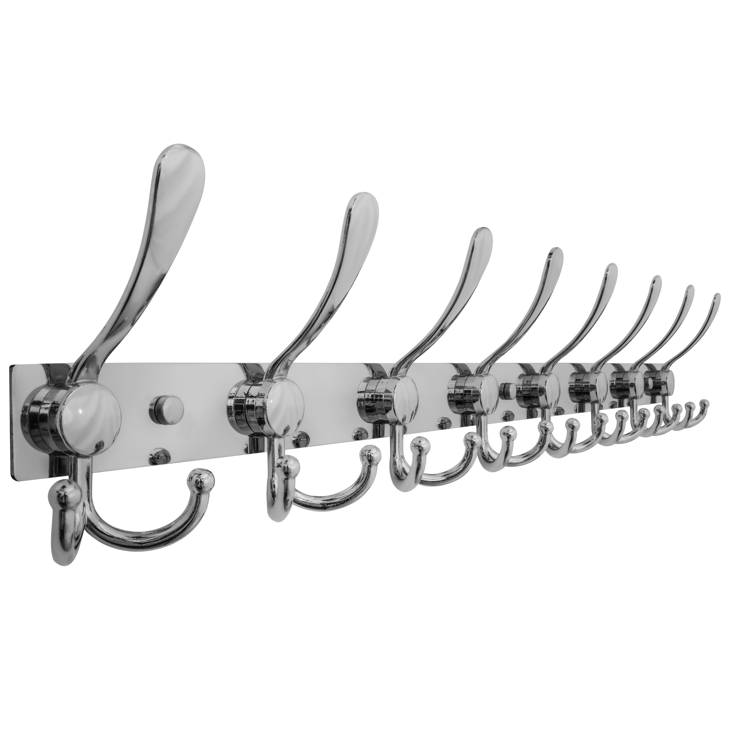 HONSKY Coat Rack Wall Mounted,Metal,24 Hanging Points,68cm,Silver