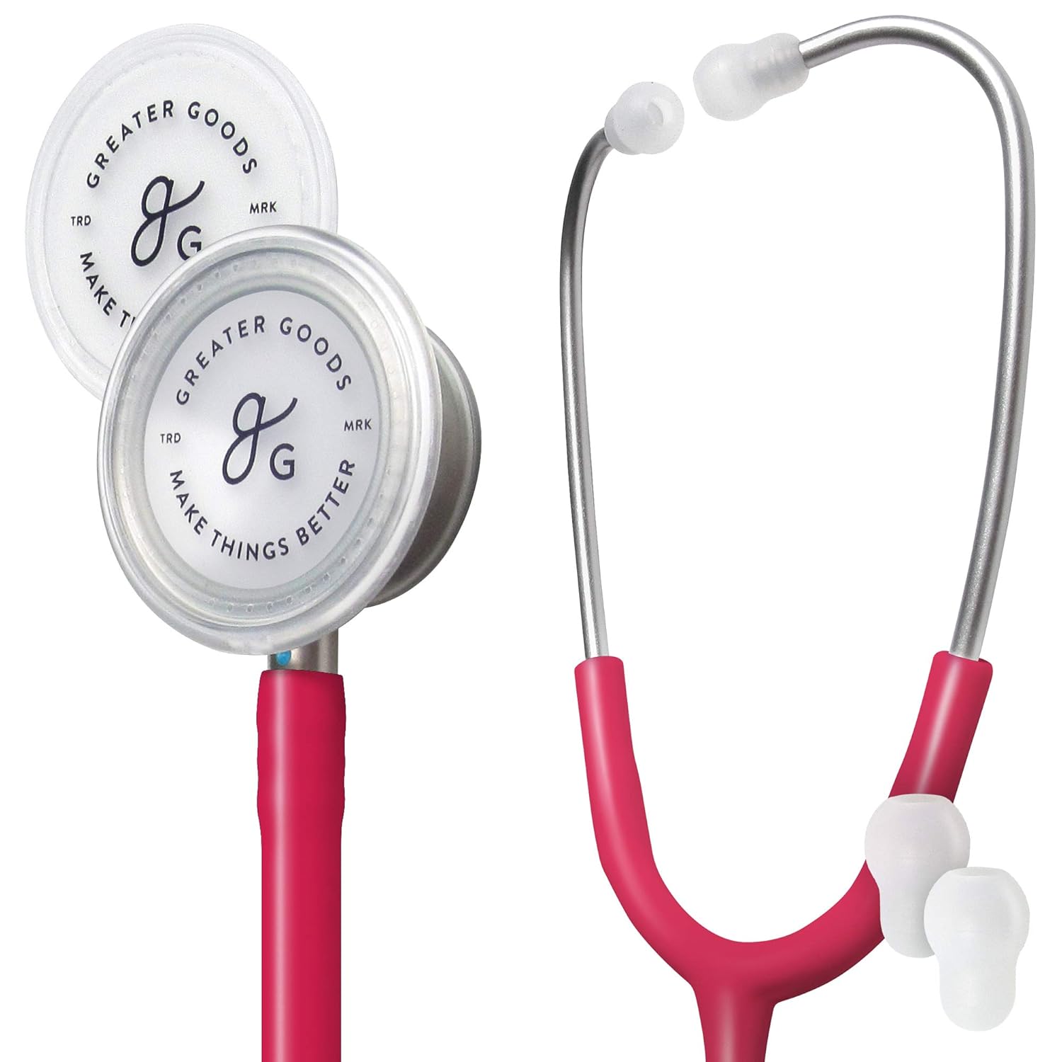 Greater Goods Dual-Head Stethoscope  Clinical Grade, Lightweight, High-Precision Sound, Ideal for Doctors, Nurses, Students, and Medical Professionals, FSA and HSA Eligible (Pink)