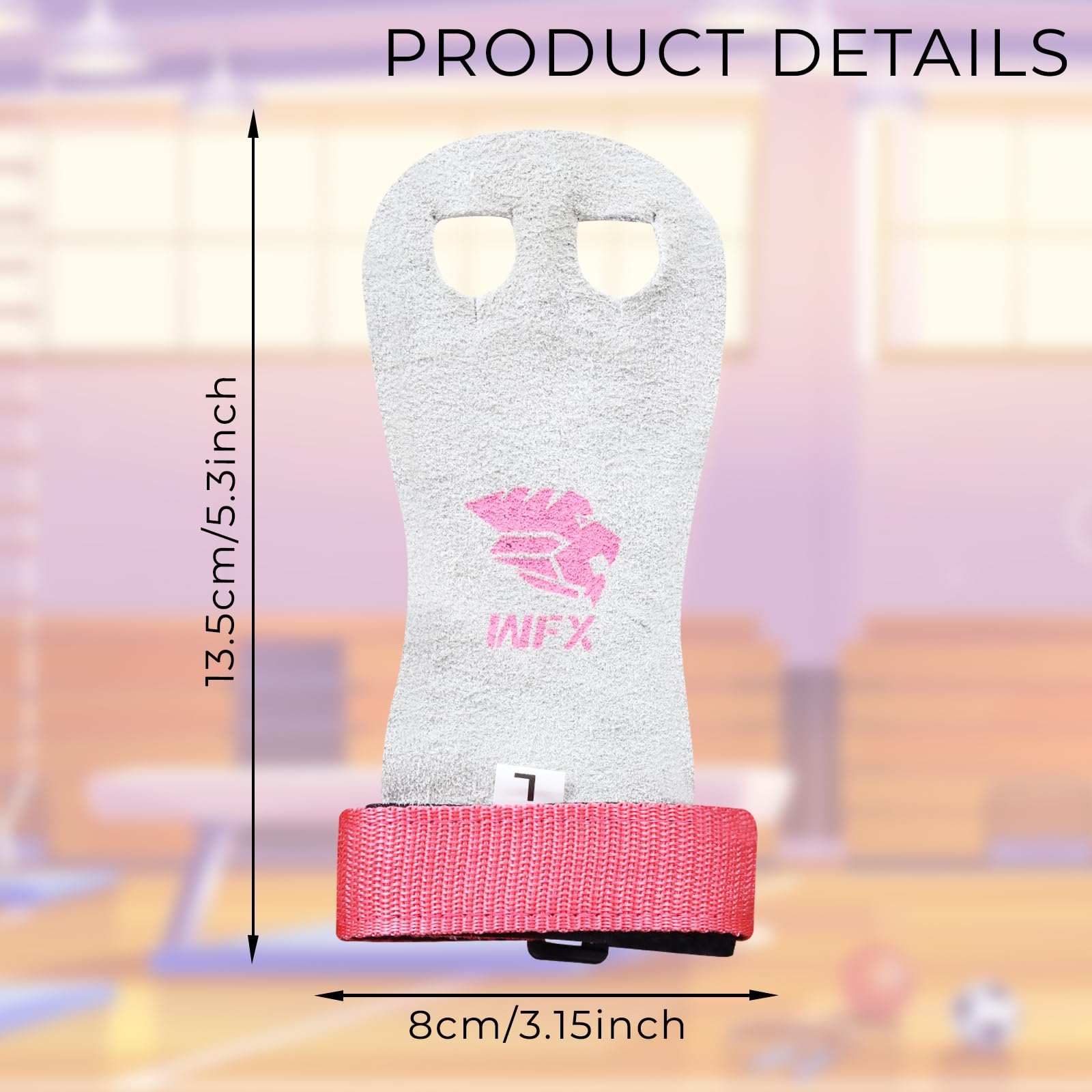 WFX Impugnature in pelle per palmo da ginnastica, polsiere, per allenamento, protezione per il palmo, cinghie da polso per ragazze, bambini, giovani, palestra, bar, sollevamento, yoga, allenamento
