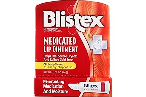 Blitex Medicated Lip Ointment for Dry, Cracked Lips - 0.21 Oz - Pack of 3