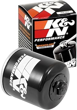 K&N Motorcycle Oil Filter High Performance, Premium, Designed to be used with Synthetic or Conventional Oils, Wrench Off Nut Fits Select 1991-2026 Honda, Kawasaki, Polaris, Yamaha Vehicles, KN-303