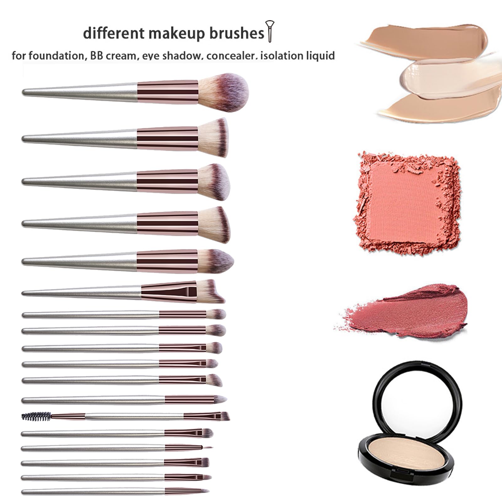 Brocha de Maquillaje Profesional Avanzada, 31 Piezas Juego de Brochas de Maquillaje Profesional Avanzado para Rostro y Ojos Blush Foundation Concealer Powder#3