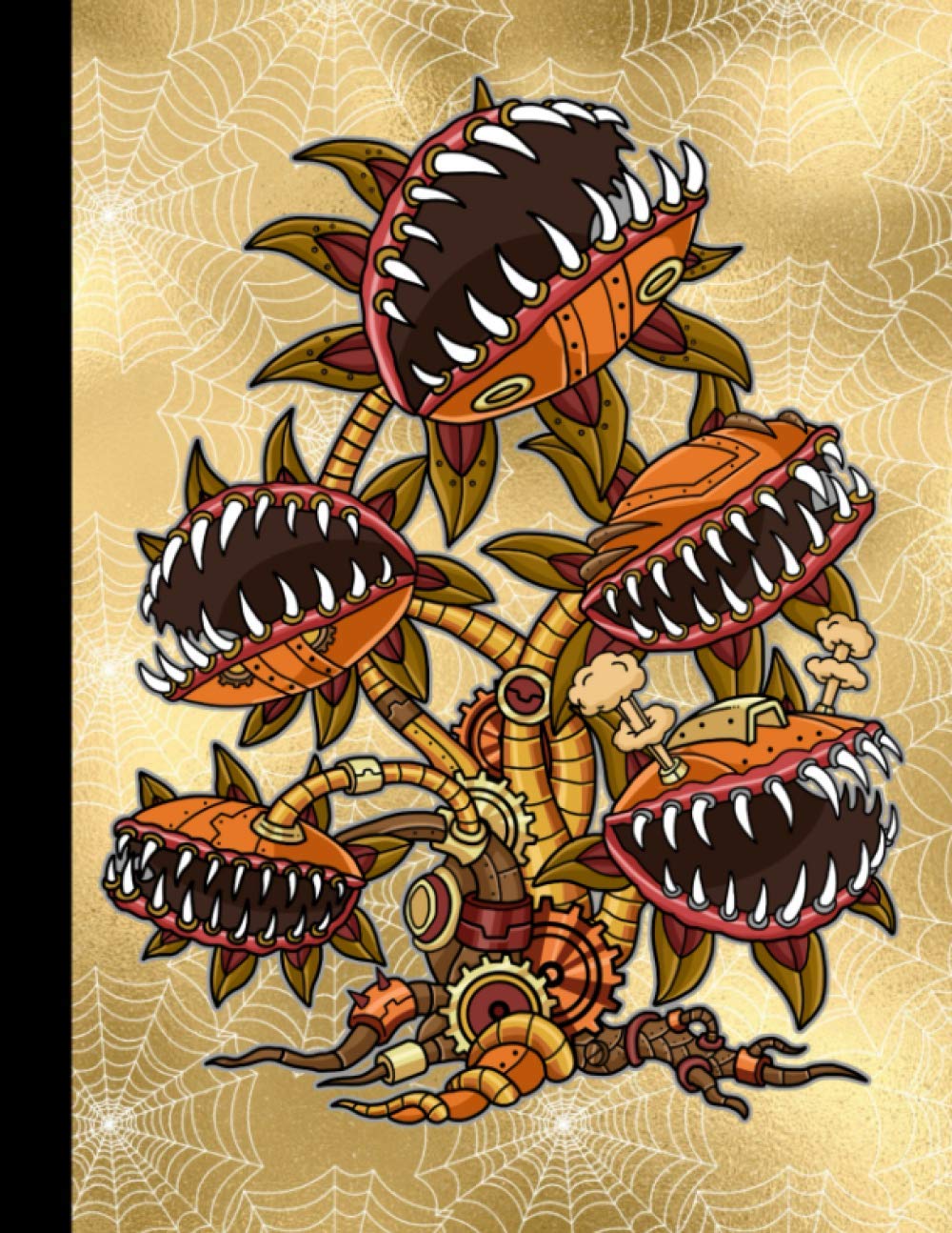 Steampunk Venus Fly Trap Victorian Composition Notebook 110 Pages Wide Ruled 8.5 x 11 in: Victorian Carnivorous Plant Journal