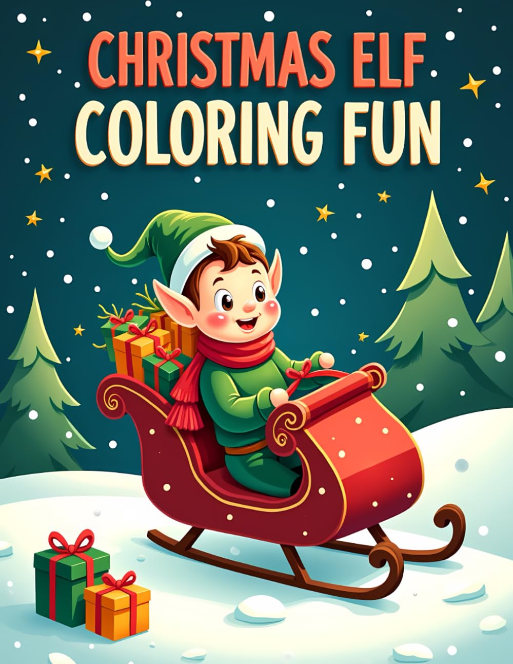 Christmas Elf Coloring Fun: A Festive Coloring Book with Cute Elves and Holiday Magic