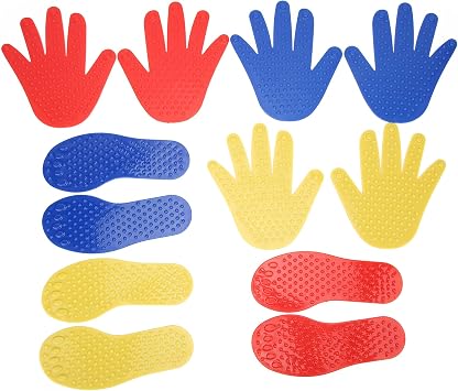 Hand and Foot Play Mat, Exercise Body Coordination Play Mat, Non Slip Rubber Handprint Pair Suitable for Ages 1 Year and Up