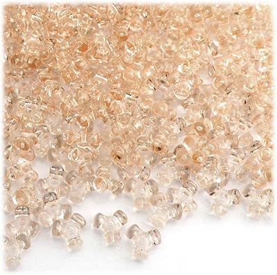 200pc Plastic Transparent Tribeads 10mm Champagne Beads