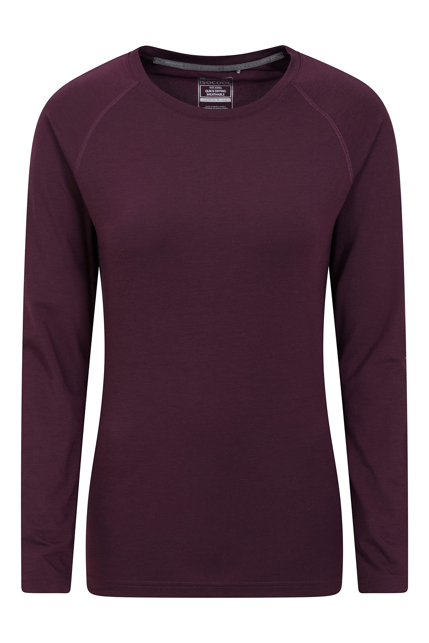 Mountain Warehouse Men's Dark Purple Isocool Dynamic Wo Top - Comfortable Ladies Tshirt, Long Sleeve Top, Lightweight, Fast Dry, Breathable - For Spring Summer, & Travelling Wo's Size 16