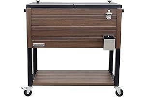 Permasteel 80 QT Outdoor Patio Rolling Cooler with Wheels