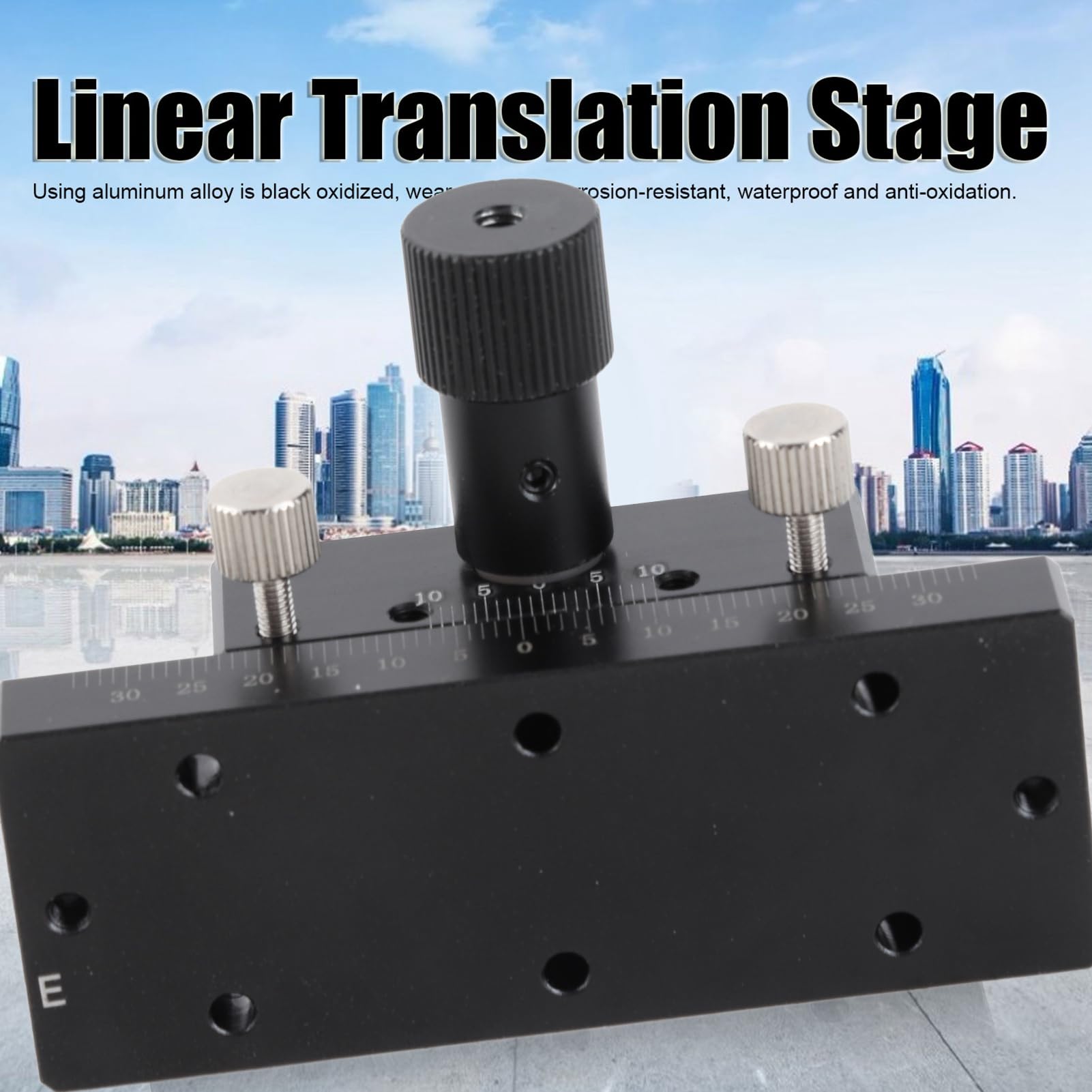 SEMCI-C-80 Linearer Translationstisch, X-Achsen-Schiebetisch mit Manuellem Zahnstangenritzel, 30 X 50 Mm, Hochpräzise Konstruktion aus Antioxidativer Aluminiumlegierung für
