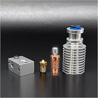 OPRIX 3D Printer Parts Voron 2.4 Nozzle Bimetallic Throat Print Head E3D V6 Hotend Prusa Remote Direct Heat Sink Extruder Accessories (Color : Copper-TC4 alloy)