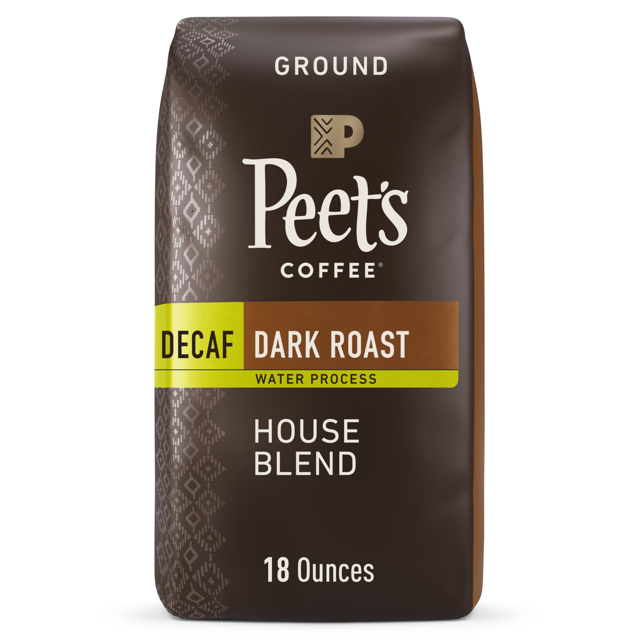 Dark Roast Ground Coffee - Decaf House Blend 18 Ounce Bag