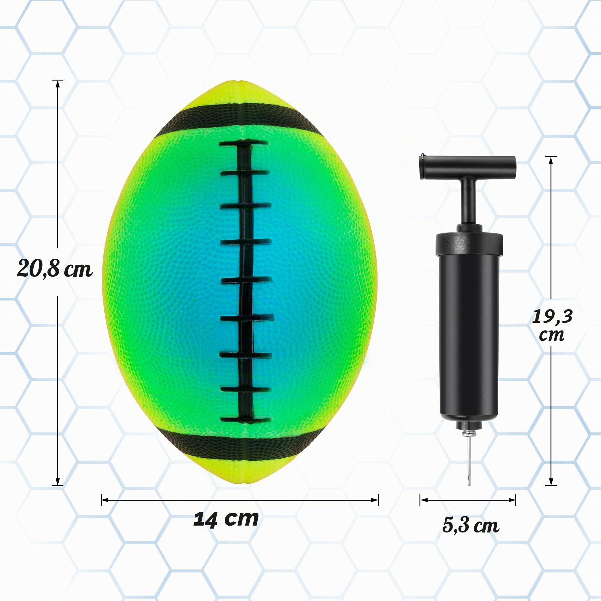 Softball Regenbogen Sportbälle–21.6 cm, 4 Stück, Aufblasbarer Vinyl Ball für Kinder und Bouncy mit Handluftpumpe, Neon Basketball, Fußball und Volleyball für Spielplatz, Innen- und Außenbereich
