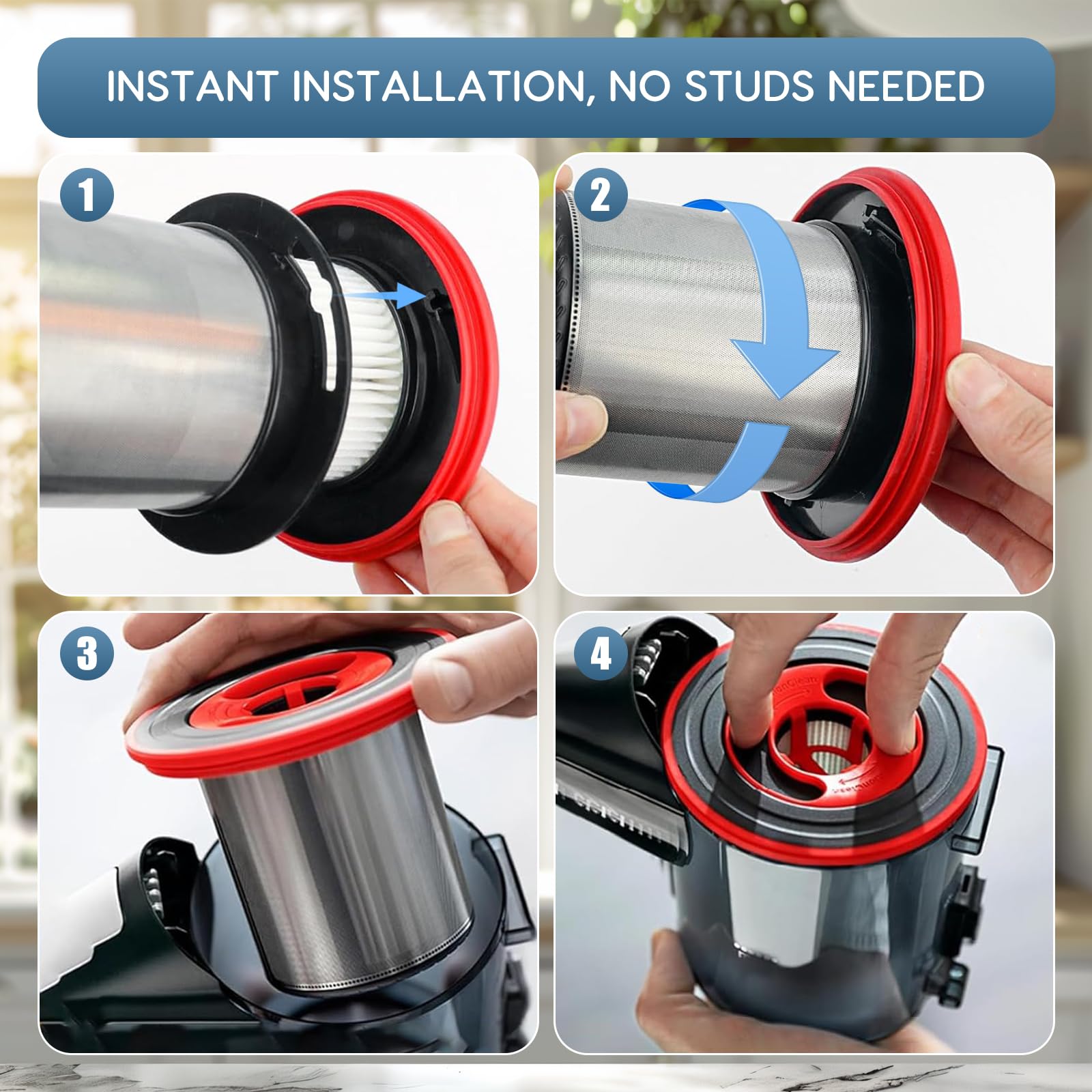 2 Stück Ersatzfilter für Bosch Unlimited Serie 7 Akku Staubsauger 12040193 BKS711XXL BBS711W BBS712A BCS711GB BKS711MALL Waschbarer Filter aus Edelstahl Vorfilter mit Reinigungsbürste