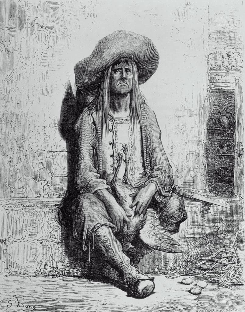 Ilustración de la gallina de los huevos de oro de Gustave Doré en lienzo 60x90 5
