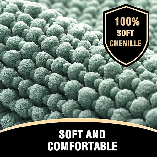 Miniatura 4 de H.VERSAILTEX Juego de tapetes de baño para baño, tapetes de baño suaves y absorbentes de agua, tapete de baño de felpa antideslizante y lavable para