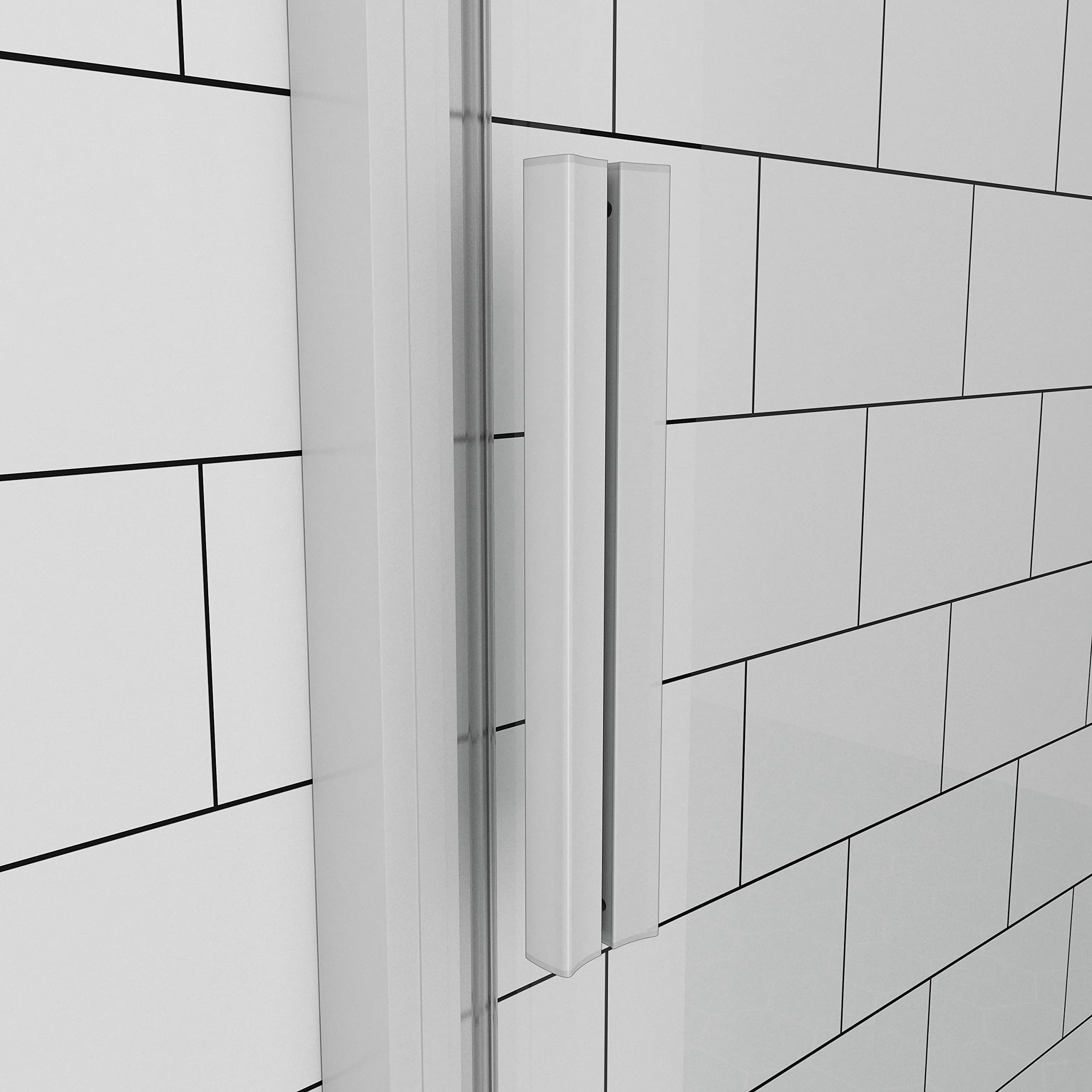 Ducha Casa 110x185cm Mampara de ducha frontal corredera dos hojas(una corredera y una fija), 5mm cristal templado, marco de aluminio mate