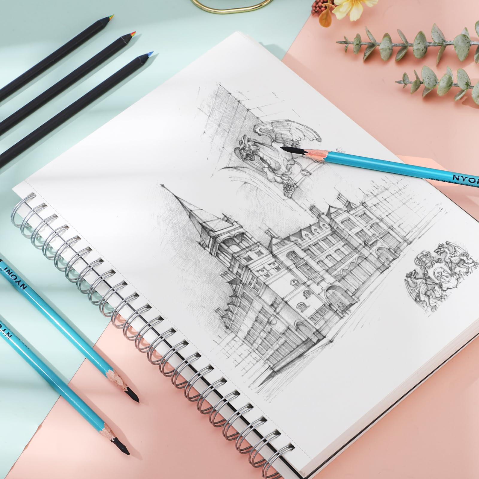 A4 Sketchbook, 60 Sheets Spiral Sketch Book with 200gsm Thick Paper - Image 4