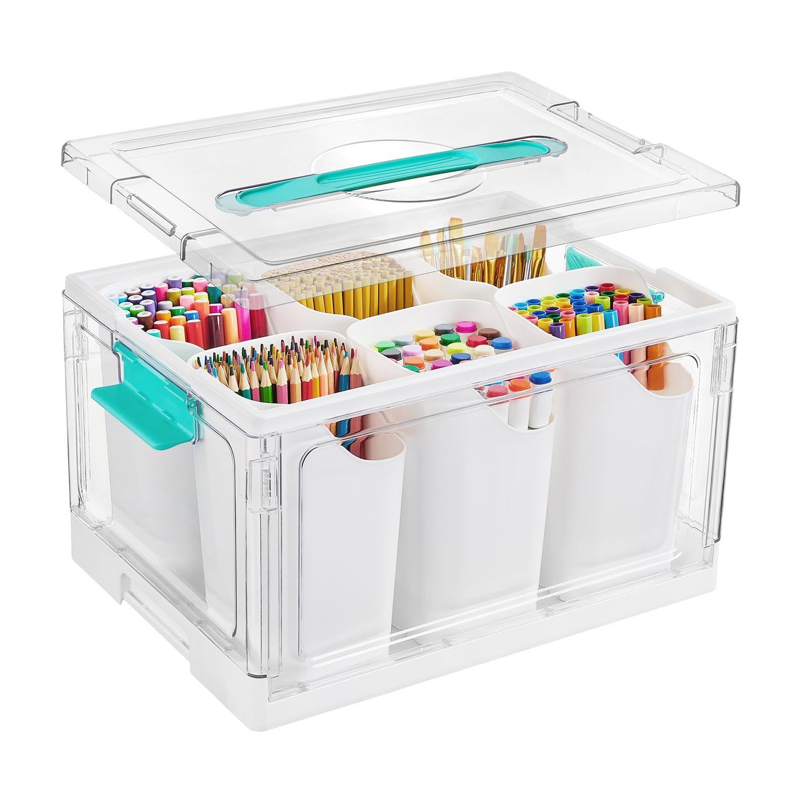 Portaoggetti Per Hobby Creativi Contenitore per Materiale Artistico 23 L | Organizer Per Forniture Creative Per Camera Da , Casa, Scuola, Ufficio, Armadio, Cucina