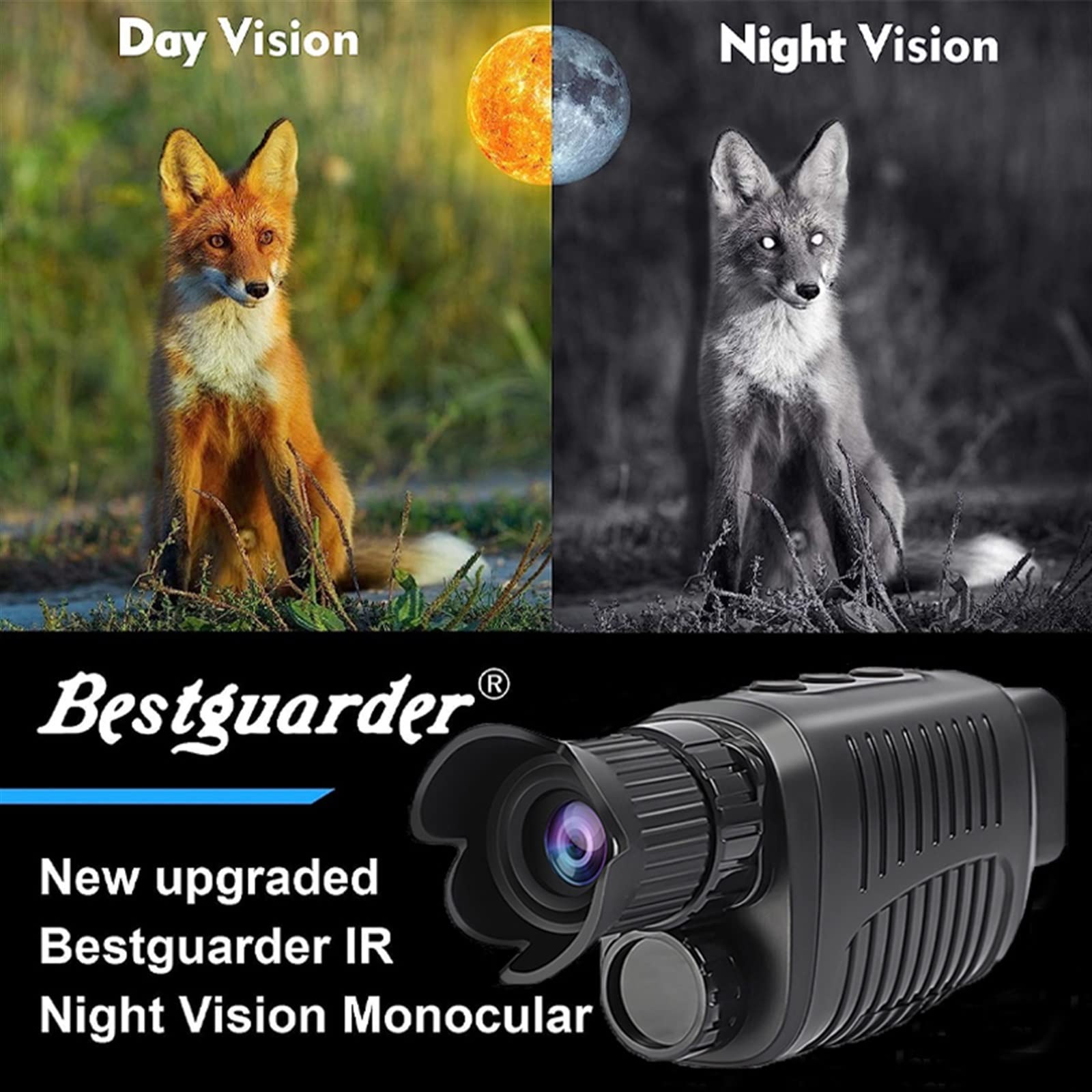 Dispositivo di visione notturna monoculare Fotocamera 1080P HD Infrarossi Zoom digitale 5X Telescopio da caccia Outdoor Day Night Darkness a doppio uso Comodo