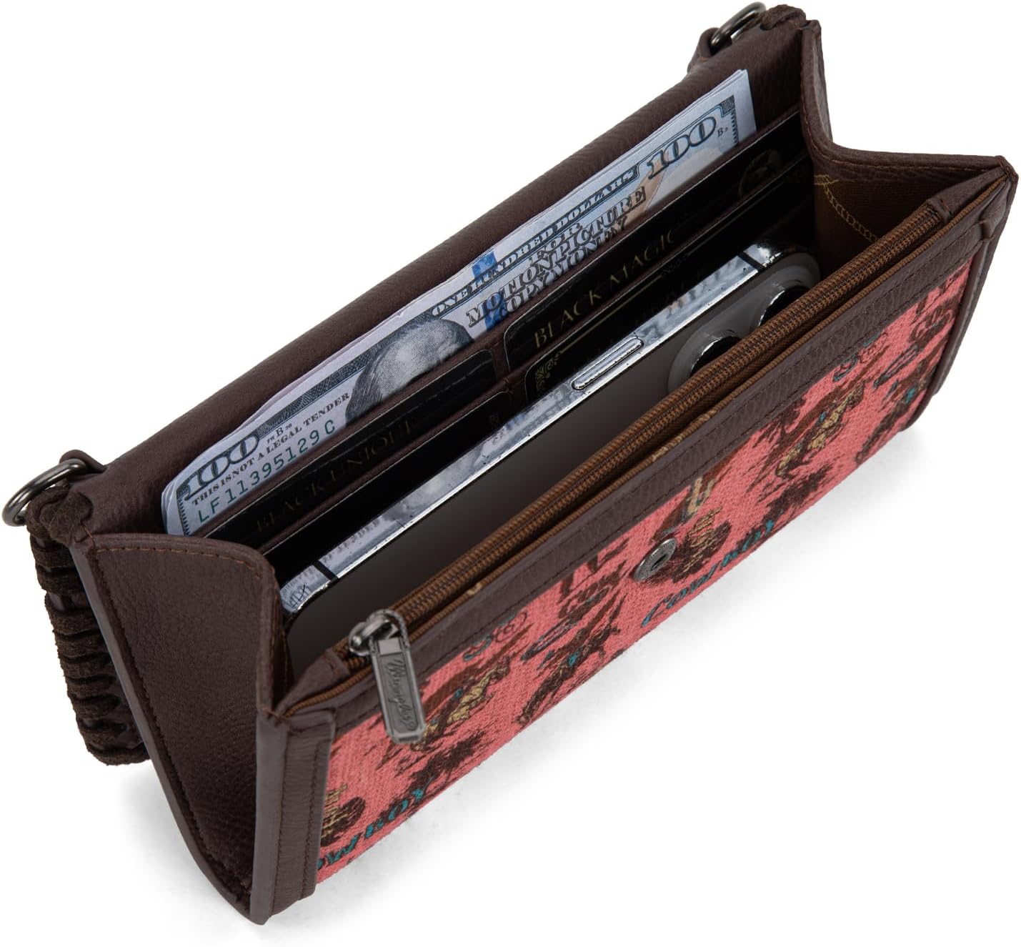 Wrangler Cowboy Print Small Crossbody Bags for Women Western Wristlet Wallet - Image 4