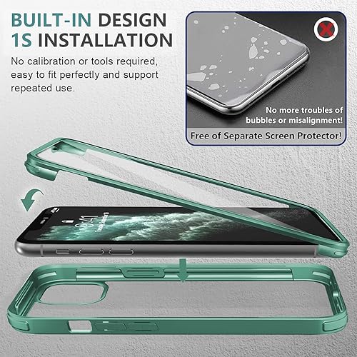 Miniatura 128 de UBUNU Funda para iPhone 14 Pro Max con protector de pantalla [vidrio templado 9H integrado], protección de cuerpo completo 360 de doble capa