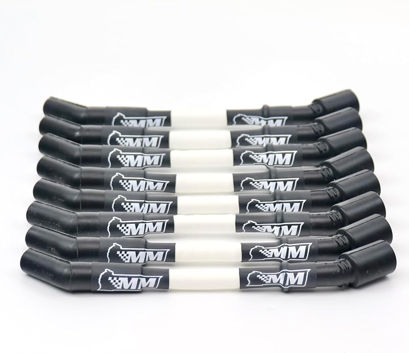Jogo de cabos de vela Michigan Motorsports LS 10 mm para LS1 LS2 LS3 L99 L76 L77 – Branco, 8 unidades