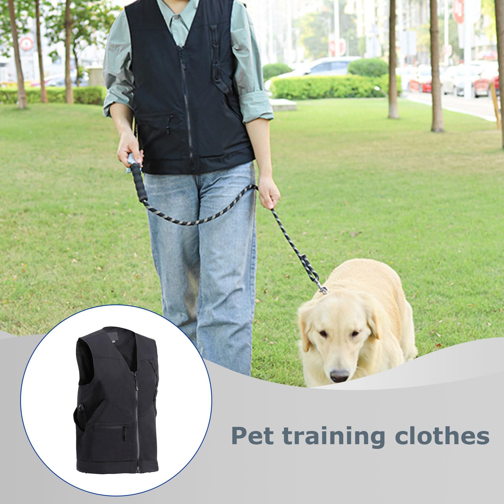 Hundetrainer Weste - Training Weste Hund, Taktische Hundeweste | Seitenverstellbare Hundehandlerweste Mit Multi -Taschen, Service -Hundeweste Für Sport, Angeln, Hundetraining, Jagd, (schwarz) (mittel,