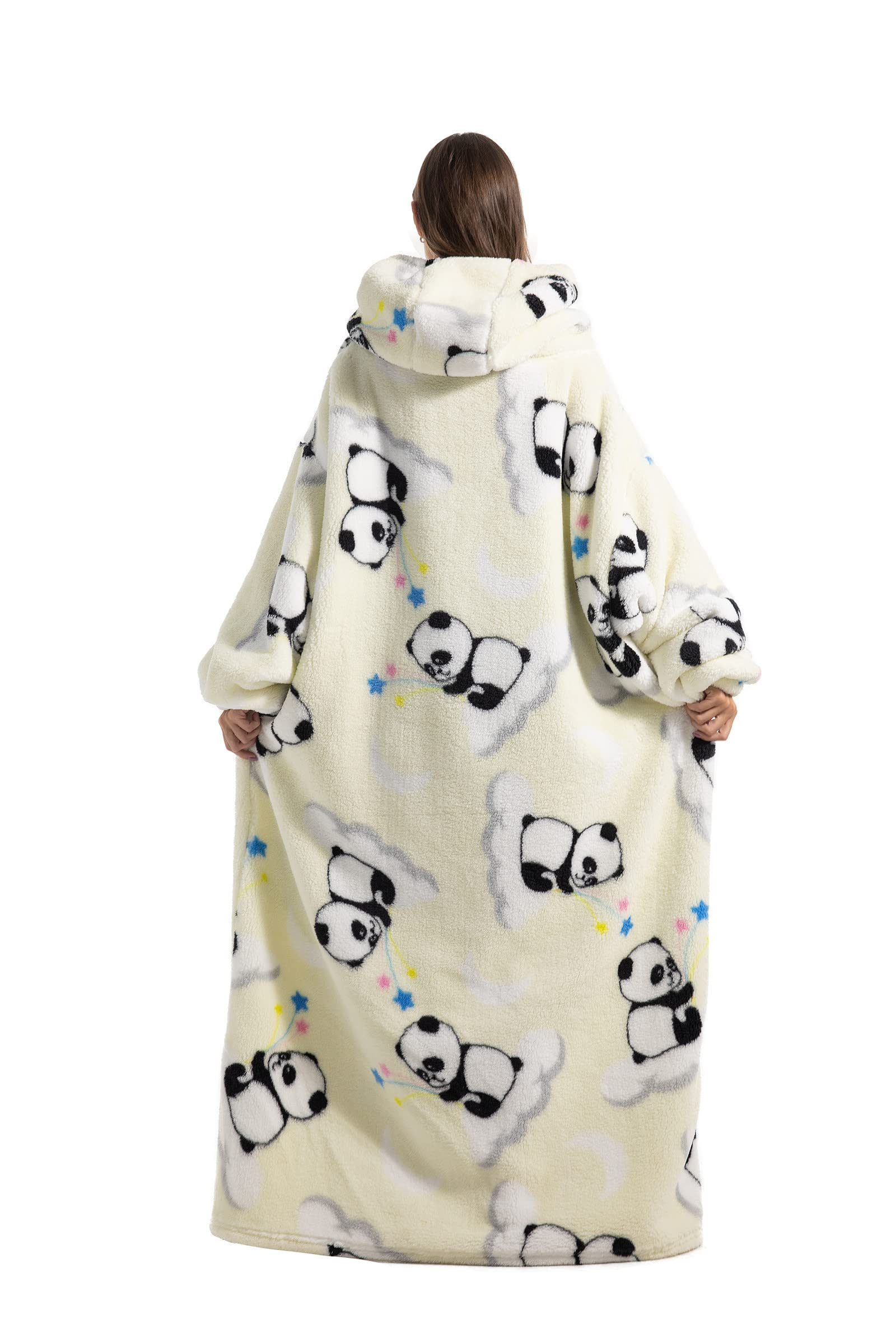 Manta extralarga de gran tamaño con capucha, mangas y bolsillos, para llevar puesta | Sudadera de felpa para adultos, regalo para mujeres y hombres